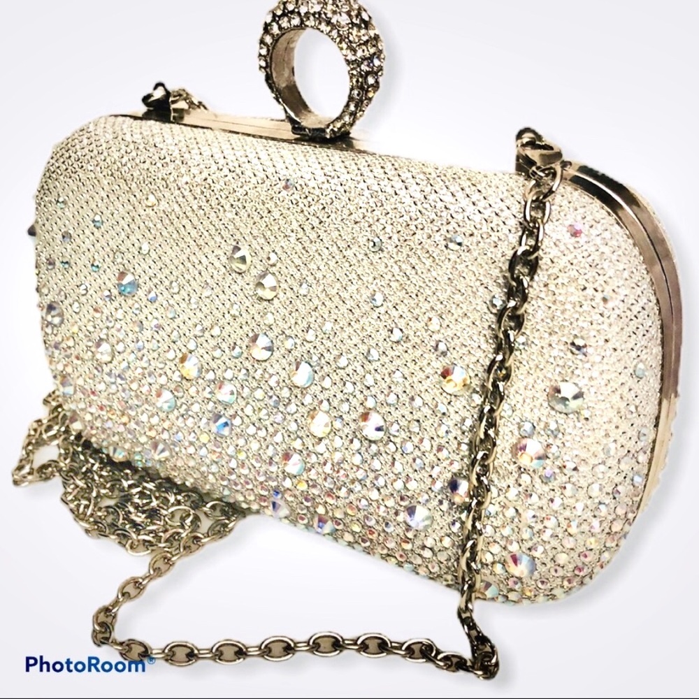 Rhinestone Silver Clutch